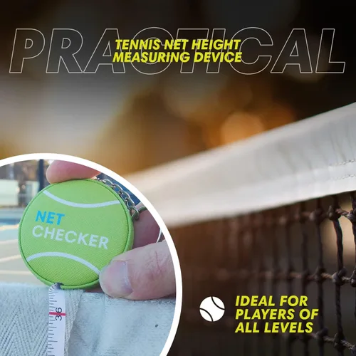 Miniatura 4 de Scoring Right Net Checker - Cinta métrica de altura de red para tenis y llavero Verde