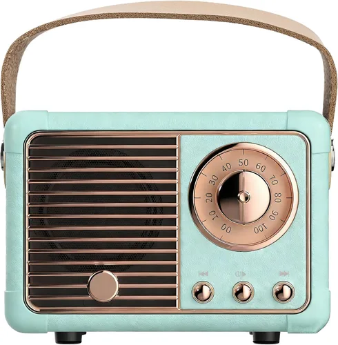 Altavoz Bluetooth vintage, estilo retro, decoración vintage, altavoz Bluetooth inalámbrico portátil, estilo vintage lindo y antiguo para dormitorio,