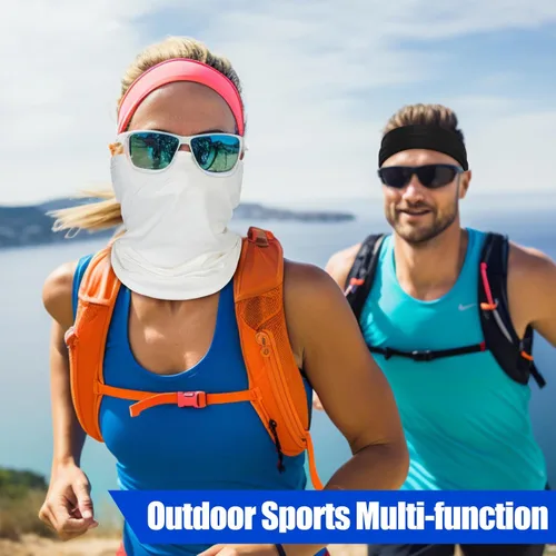 Miniatura 5 de Mandydov - Bufanda de verano para el cuello con enfriamiento, máscara facial, pasamontañas transpirable, protección UV, cubrecara para viento y polvo