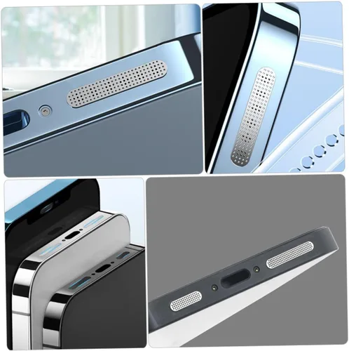 Miniatura 9 de DOITOOL Paquete de 24 calcomanías protectoras de polvo para altavoz de teléfono, accesorios de teléfono, redes de malla para serie 12/13