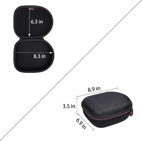 Miniatura 3 de Funda para auriculares CMF, Beats, Sony, Raycon, JBL, OneOdio, TOZO, SteelSeries, Jabra, Audio-Technica y Sennheiser (negro exterior+negro interior)