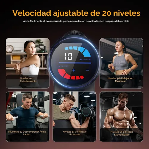 Miniatura 7 de AERLANG Pistola de masaje con calor de tejido profundo para espalda, masajeador de cuello para aliviar el dolor, pistola de masaje de percusión