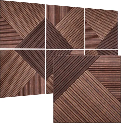TO-TH Paneles acústicos para pared y techo - Paquete de 6 de 2'x2'x0.4", Paneles decorativos autoadhesivos 3D con impresión UV para pared con rojo