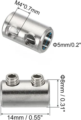 Miniatura 2 de PATIKIL Juego de clips de cuerda de alambre de 0.551 x 0.315 in, agujero de 0.197 in, 10 abrazaderas de cable de bloqueo de doble agujero de acero