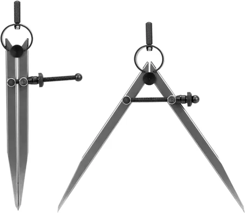 Miniatura 2 de QWORK Juego de Martillo de Tallado en Cuero, Martillo para Artesanía de Cuero DIY + Brújula Matemática, Brújula de Dibujo, Brújula de Trazado