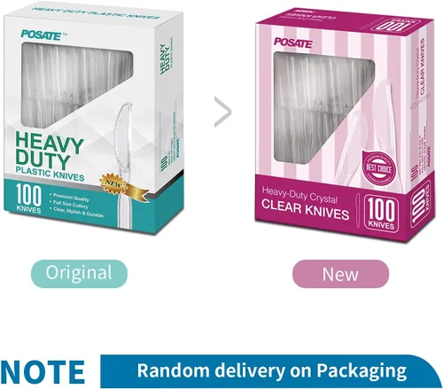 Miniatura 7 de POSATE Cuchillos transparentes, cristal resistente (100 cuchillos)