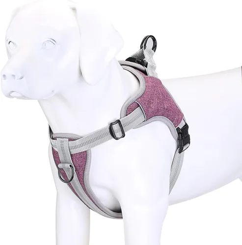 Miniatura 4 de Adjustable Reflective Pet Harness Vest Type Dog Chest Straps Breathable No-Pull Dog Harness for Walking Medium Purple
