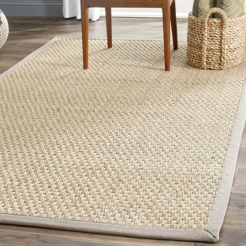 Miniatura 162 de Safavieh Natural Fiber NF114P - Alfombra redonda de hierba marina, tejido de canasta, con borde, de 244 cm, color gris Natural/ gris