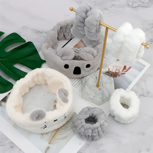 Miniatura 7 de AHONEY Juego de diadema y pulsera, lindas diademas de maquillaje para spa y cuidado de la piel, diademas para lavar la cara, diadema para mujeres