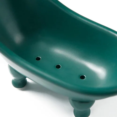Miniatura 6 de 1 Pieza 14.2 cm de Jabonera de Cerámica Mini con Garra de Cerdo para Bañera, Jabonera Decorativa, Pequeño Macetero, Organizador de Maquillaje, Verde