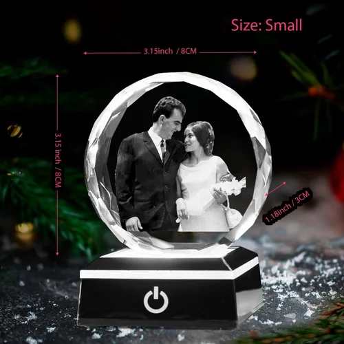 Miniatura 6 de KSHS Regalos personalizados para mujeres, esposa, hombres, ella, él. Grandes manualidades de cristal personalizadas con tu propia foto, marco