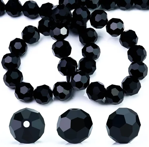 Miniatura 14 de Dowarm 100 cuentas redondas de cristal de 0.315 pulgadas para la fabricación de joyas, cuentas de cristal Rondelle facetadas para manualidades