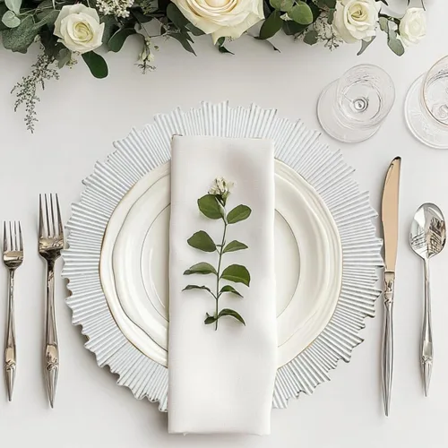 Miniatura 5 de Platos Base Blancos Antiguos, Platos Base Redondos de 13" para Platos de Cena, Juego de 6 Platos Base de Plástico para Bodas, Fiestas, Decoración