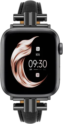 Juntan Correa delgada de cuero compatible con Apple Watch 38mm 40mm 41mm 42mm 44mm 45mm 46mm 49mm, pulsera de reloj de cuero genuino en forma de I