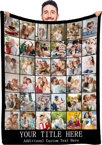 Artsadd Manta de fotos personalizada para álbum de fotos familiar, regalos de cumpleaños, regalos de graduación, regalos de boda