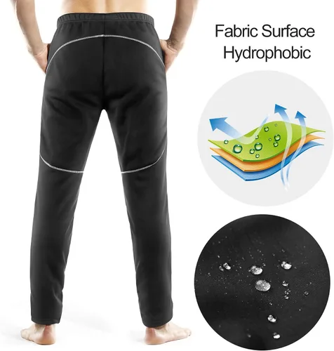 Miniatura 5 de INBIKE Pantalones de ciclismo para hombre, bicicleta de montaña, bicicleta de montaña, cortavientos con forro polar térmico para invierno