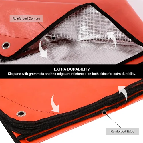 Miniatura 5 de RedSwing Paquete de 4 Mantas de Emergencia, Manta Térmica de Supervivencia Impermeable, Manta Reflectante Multiusos Aislada para Todo Clima