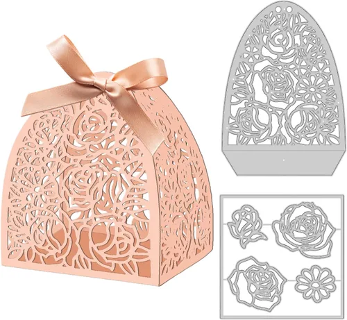 Miniatura 16 de INFUNLY Caja con forma de caramelo, troquelada, caja de chocolate 3D, troqueles de corte de metal, caja de regalo, caja de regalo para Navidad, San