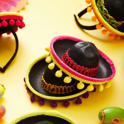 Miniatura 4 de JOYIN - 6 diademas con sombrero de tela para fiesta del Cinco de Mayo, suministros para fiesta, sombreros de fiesta, decoraciones temáticas