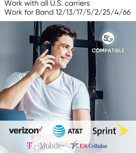 Miniatura 2 de Amplificador de Señal de Teléfono Celular para el Hogar de hasta 3,000 pies cuadrados, Amplificador de Datos de Teléfono Celular para Banda Plateado