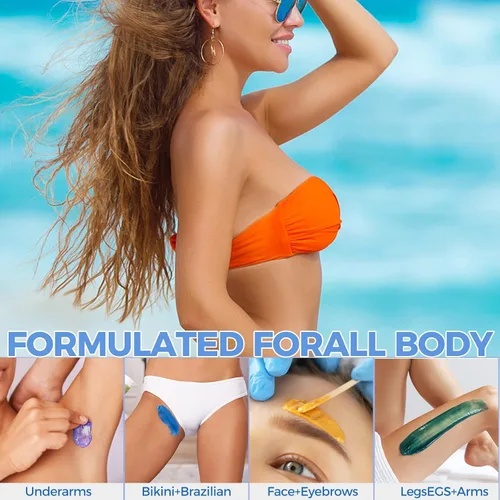 Miniatura 4 de Madors Perlas de cera dura para depilación – Kit de granos de cera de 1 libra/16 onzas con 10 barras aplicadoras de cera para todo el cuerpo, cara