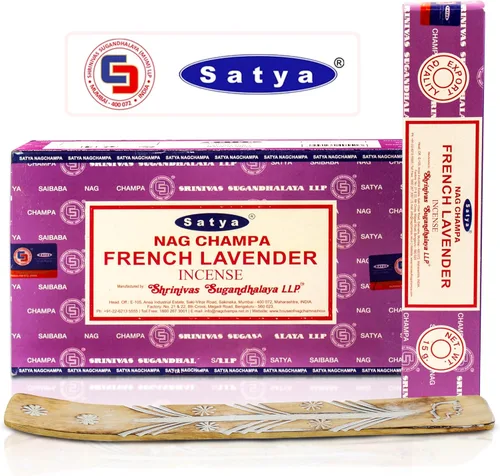 Miniatura 14 de Varillas de incienso aromático Satya Frankincense 180 g (15 g x 12 paquetes) de Satya Sai Baba Nag Champa y paquete de soporte de varillas