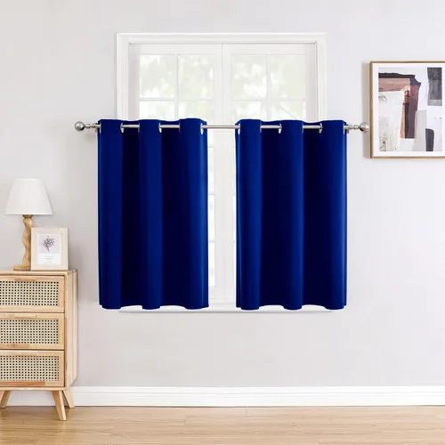 Miniatura 7 de ChrisDowa - Cortinas de cenefa pequeñas para cocina, cortinas cortas con ojales y aislamiento térmico para oscurecer la sala y habitación