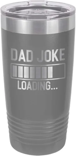 Miniatura 13 de Dad Joke Loading Purple Vaso de bebida de 20 oz con pajita Taza de viaje grabada con láser Comparar con Yeti Rambler Idea de regalo para papá