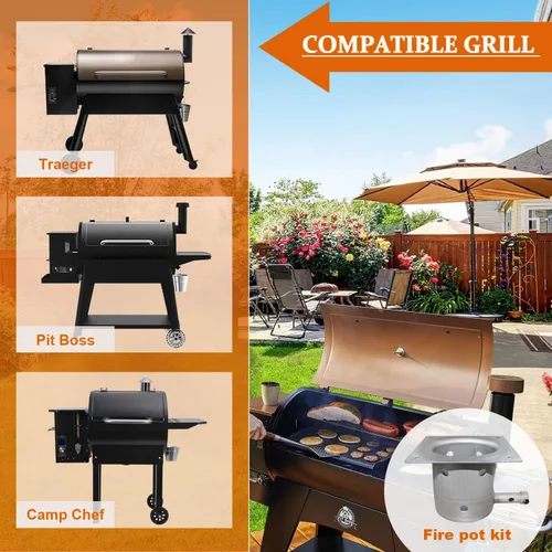 Miniatura 4 de Repuestos de olla de combustión para parrilla de pellets Traeger, compatible con parrilla Traeger y la mayoría de las parrillas Pit Boss