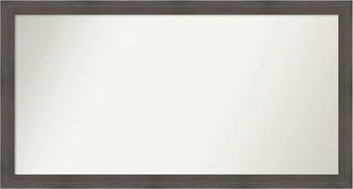 Miniatura 408 de Amanti Art Espejo de pared personalizado no biselado (24 x 27 pulgadas), marco estrecho de nogal chipre - varios tamaños personalizados - Espejo