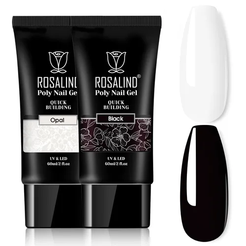 Miniatura 15 de Rosalind Gel de extensión de poliéster acrílico transparente, paquete de 2 unidades de gel de uñas de 2.1 onzas líquidas, constructor de uñas