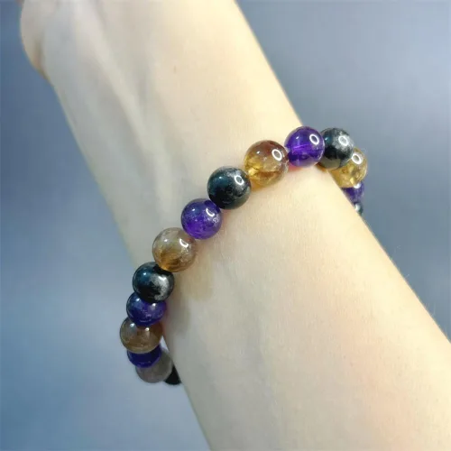 Miniatura 3 de Pulsera de cuentas redondas de piedra natural multi estilo pulsera de la suerte de múltiples estilos 0.315 in