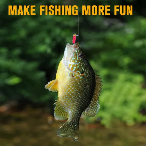 Miniatura 7 de Dovesun Jigs de Crappie, cabezas de jig con plumas atadas a mano Jigs de Marabou Ice Señuelos de pesca con mosca 10 colores 1/32 oz 1/16 oz 1/8 oz
