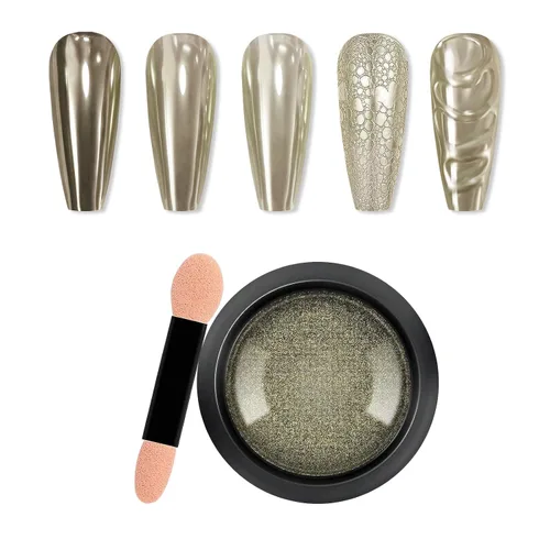 Miniatura 24 de Polvo de uñas cromado de espejo metálico para uñas de gel, polvo holográfico de cromo, para decoración de uñas en el hogar, salón de bricolaje