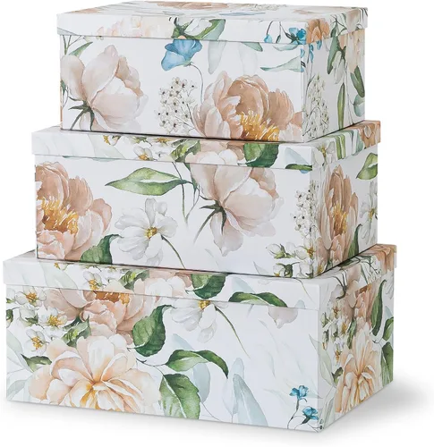 Miniatura 19 de Soul & Lane Cajas de almacenamiento de fotos de mariposas en vuelo (juego de 3): cajas anidables con tapas, contenedores de cartón decorativos