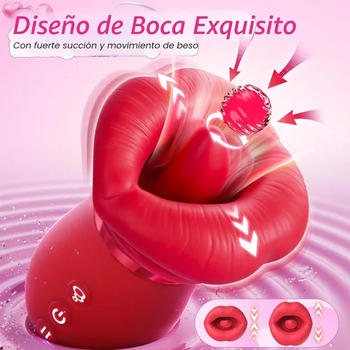Miniatura 3 de Vibrador de juguete sexual para adultos para mujeres – Sovokn 5 en 1 vibrador de succión bucal rosa juguete sexual 10 lamiendo la lengua, 3 juguetes