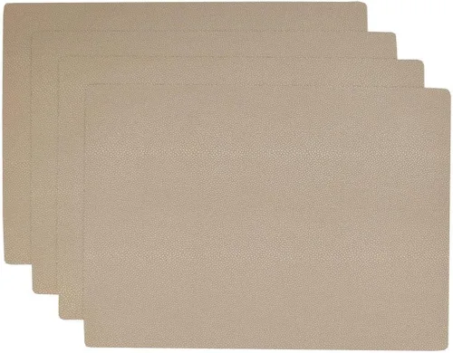 Juego de 4 manteles individuales rectangulares de vinilo Tan Dot