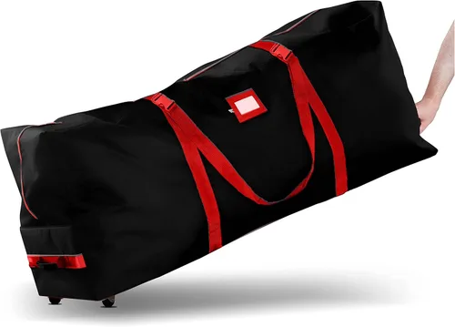 ZOBER Bolsa de almacenamiento para árbol de Navidad con ruedas de tela Oxford 600D, se adapta a árboles artificiales de 7.5 pies, bolsa impermeable
