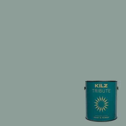 Miniatura 65 de KILZ TRIBUTE Pintura e imprimación, para interiores, semibrillante, Vintage Indigo, 1 galón Índigo Victoria