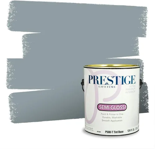 Miniatura 1580 de Pintura Exterior + imprimación PRESTIGE, todo-en-uno, 1 galón, acabado mate, color comparable al Valspar* Royal Gray* VS151-Gris real