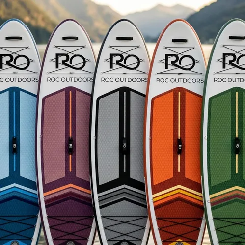 Miniatura 6 de Roc Tabla de remo inflable con accesorios y mochila de alta calidad, cubierta antideslizante, bolsa impermeable, correa, remo y bomba de mano.