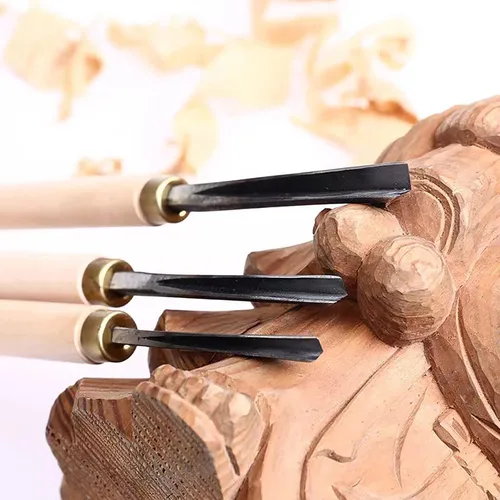 Miniatura 5 de 0.0-0.3 in V Tipo Exposición Triángulo Cincel de carpintería Cinceles Mano Madera Tallar Cuchillos PARA Tallar Herramientas en Blanco (1 unid) 0.079