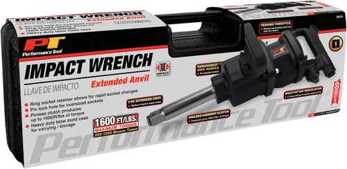 Miniatura 3 de Performance Tool M634 - Pistola de llave de impacto neumática de servicio pesado de 1 pulgada con vástago largo para mecánicos de camión comercial