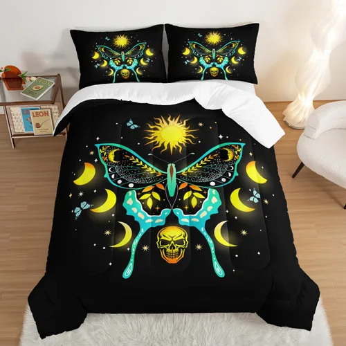 Miniatura 11 de HOSIMA Juego de edredón de béisbol 3D para niños y adolescentes, decoración de dormitorio, juego de edredón negro de béisbol y fuego, juego de ropa