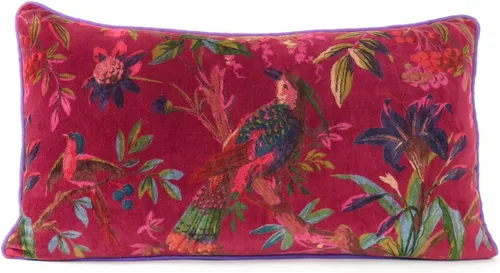 Miniatura 29 de Funda de cojín con flores de terciopelo para sofá, cojín bohemio colorido, con diseño de pájaro, estilo chic bohemio, acento indio, hecho a mano