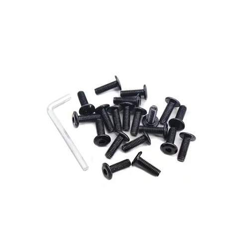 Miniatura 6 de 20pcs M6 x 0.591 in Remache Negro Avellanado Socket Cap Allen Tornillos Remache Tornillos Muebles Conexión 304 Acero Inoxidable