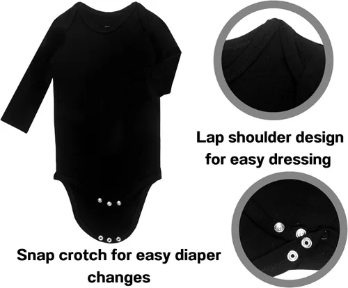 Miniatura 2 de Body para bebé con puños de manopla, rayón hecho de bambú, pijama de manga larga para niños y niñas