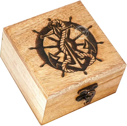 Miniatura 51 de Urna de madera antigua hecha a mano con grabado del árbol de la vida tallada a mano para mujeres y hombres, joyas Acentos de decoración del hogar