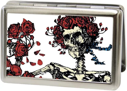 Buckle-Down Portatarjetas Buckle-Down para hombre - Billetera Grateful Dead, multicolor, 4.0 x 2.9 de EE. UU, Varios colores