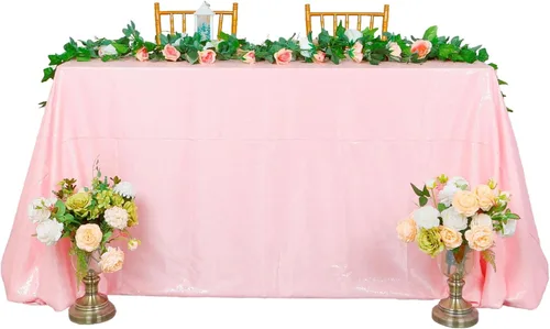 Miniatura 29 de ShiDianYi Mantel de lentejuelas color azul bebé, de 50 x 72 pulgadas, mantel rectangular de lentejuelas para decoración de boda - 200111E